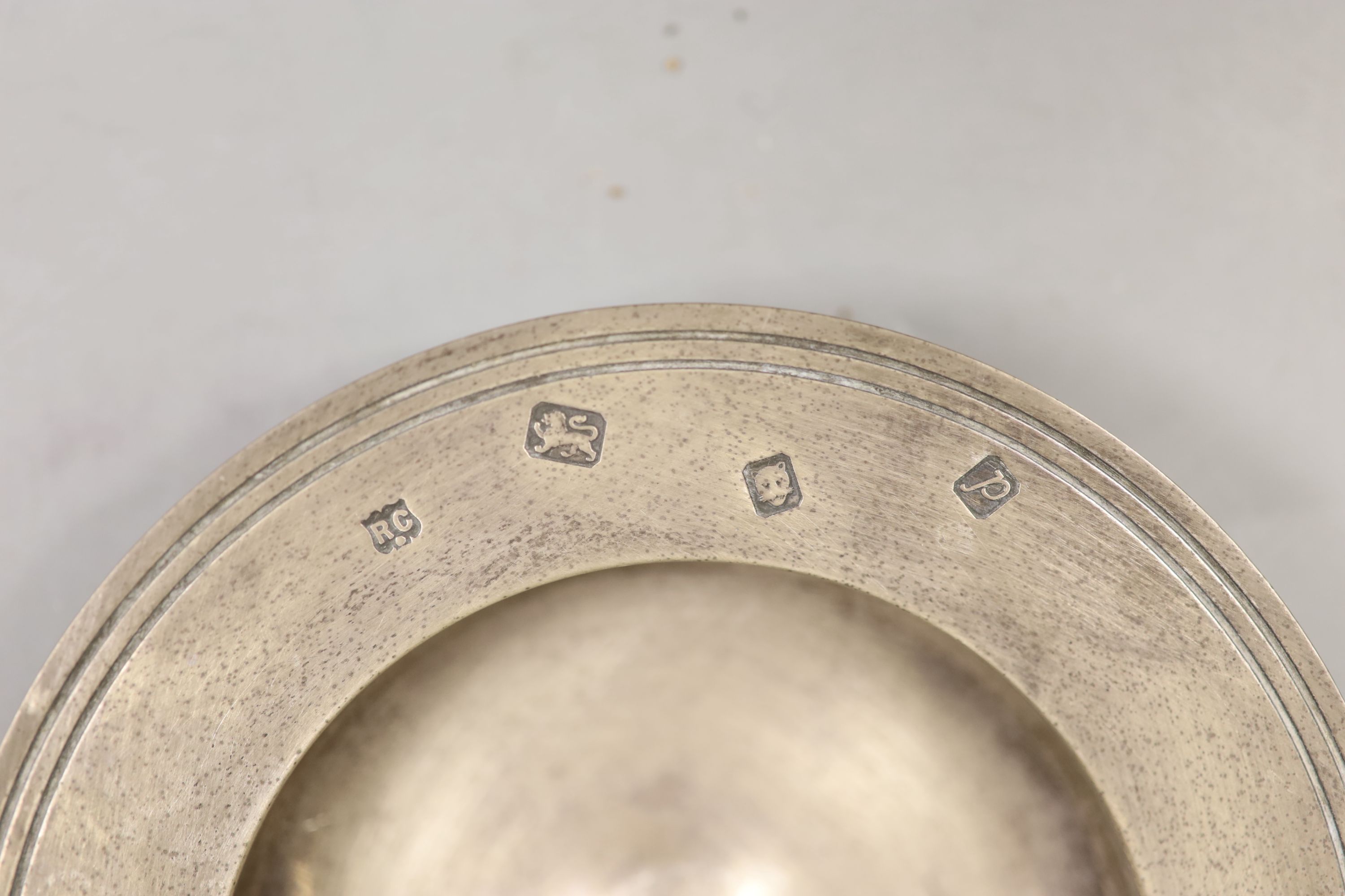 A modern silver small armada dish, London, 1970, 12cm, 3.5oz